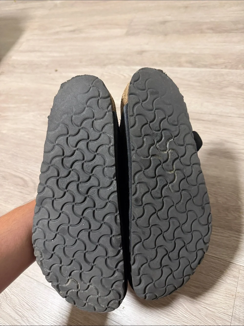 Birkenstock Black Suede Clogs with Buckle